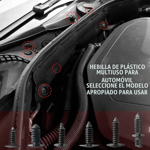 Vista 5 de 146 piezas de clips de nylon para parachoques de coche, juego de clips de retención, clips de guardabarros, remaches ciegos y molduras de balancín