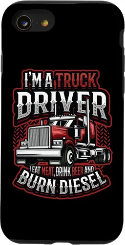 Vista 18 de Truck Driver Eat Meat Drink Beer and Burn Diesel Semi Truck Case for iPhone 17