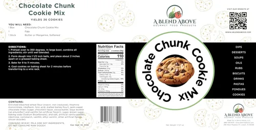 Vista 3 de Mezcla de galletas A Blend Above Chocolate Chunk (hace aproximadamente 36 galletas), rápida y fácil de hacer, preparación de 10 minutos, chispas