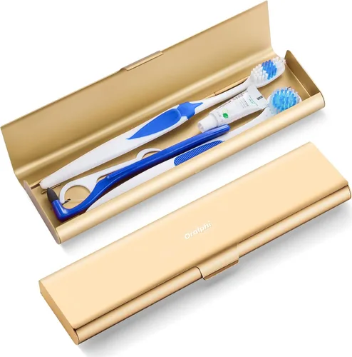 Vista 15 de Estuche de viaje para cepillo de dientes de aluminio, soporte portátil para cepillo de dientes, contenedor resistente para cepillo de dientes manual