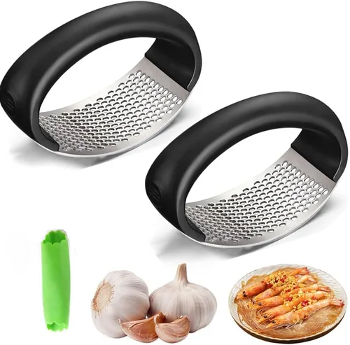 Vista 8 de Trituradora de ajo de acero inoxidable mejorada 2026, trituradora de ajo, utensilios de cocina para el hogar, trituradora de ajo manual portátil, 1