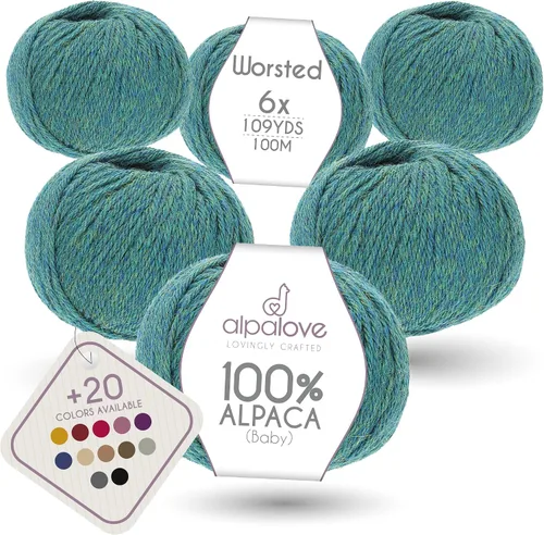Vista 26 de Set de Lana Abultada (6 x 50 g) Súper Suave de Alpaca Bebé para Tejer Antracita 300 Metros