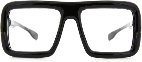 Vista 2 de grinderPUNCH Lentes de lente transparente con marco cuadrado grueso, súper de gran tamaño, moda y disfraz