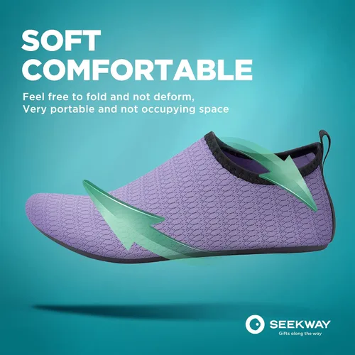 Vista 4 de Seekway - Zapatos de agua para hombres o mujeres adultos, tipo calcetín, de secado rápido, sensación de pie descalzo, ideales para la playa, nadar