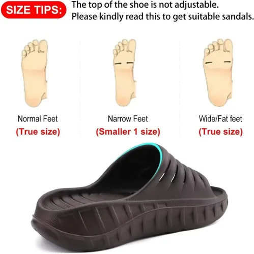 Vista 3 de GPOS Sandalias de recuperación deportiva para hombre, para fascitis plantar, gruesas, acolchadas, ligeras, cómodas, ortopédicas