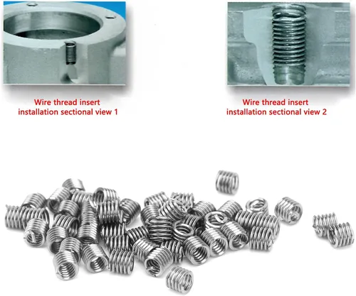 Vista 7 de Kit de inserción de rosca de alambre de 50 piezas, acero inoxidable 304 NPT UNC 2-56 x 1-3D 0.435P Tornillos Surtido de manguitos helicoidales