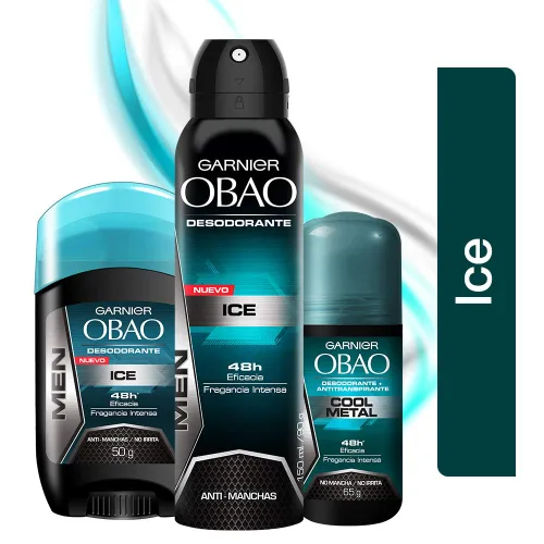 Vista 5 de Garnier OBOA - Paquete de 4 unidades de desodorante y antitranspirante en rollo de 48 horas para hombre, aroma fresco de metal, 2.29 oz cada uno