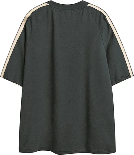 Vista 2 de Aelfric Eden Camiseta de gran tamaño para hombre, camisa de los años 90, unisex, ropa de calle, contraste, color gráfico, camisetas casuales