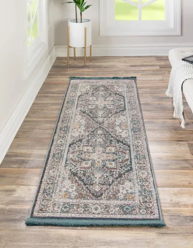 Vista 19 de Unique Loom Colección Baracoa - Alfombra de área Prado (2 pies 2 pulgadas x 3 pies 1 pulgada, Rectangular, Gris/Azul)