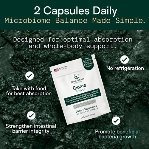Vista 12 de Adapt Naturals 4 en 1 Biome Protect Prebióticos, probióticos, postbióticos