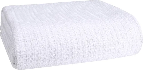 Vista 18 de Manta para cama 100% algodón, transpirable, tamaño individual, cobija térmica de algodón, perfecta para cubrir cualquier cama en cualquier