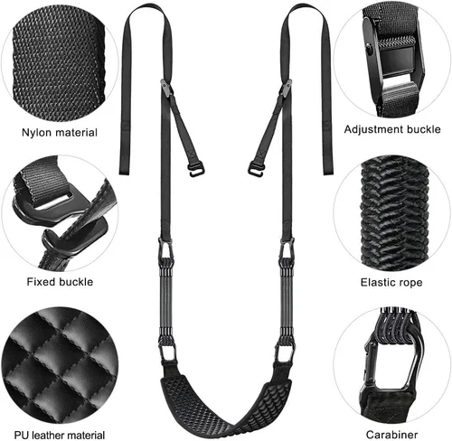 Vista 7 de Kipika Barra de dominadas montada en la pared y bandas de dominadas con cinturón de inmersión, acero resistente, resistencia ajustable