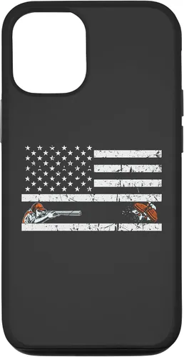 Vista 26 de Funda para iPhone 16 Orgullosa Bandera Americana Retro - Skeet Trap Clay Shotgun Shooting Case