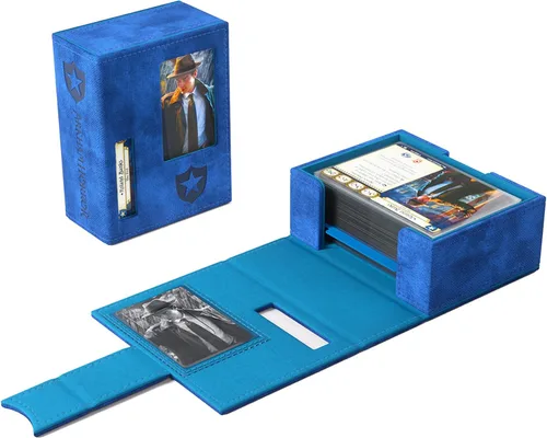 Vista 2 de Gamegenic Arkham Horror Investigator Deck Tome – Caja de mazo premium para Arkham Horror: El juego de cartas, contiene una cubierta completa de Azul