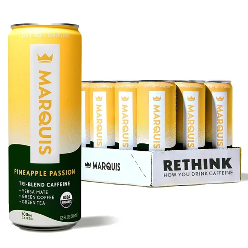 Vista 16 de Marquis - Bebida energética natural - Citrus Yuzu - Sin azúcar - 0 calorías - 100 mg de cafeína orgánica a base de plantas - Yerba Mate - Té verde