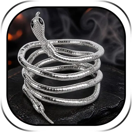 Vista 10 de Collar de pulsera de serpiente para mujer, pulsera de serpiente flexible, gargantilla de serpiente para fiesta de Hollween, accesorios de disfraces