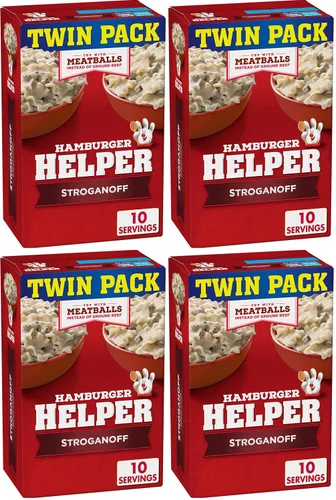 Vista 8 de Betty Crocker Hamburger Helper Stroganoff, mezcla de pasta y salsa cremosa, paquete doble, 13 onzas