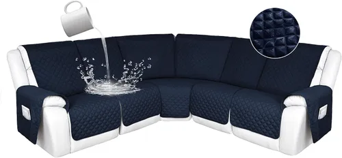 Vista 147 de HDCAXKJ Fundas de sofá seccional reclinable 100% impermeable, forma de L, funda de sofá reclinable lavable acolchada suave para mascotas, perro