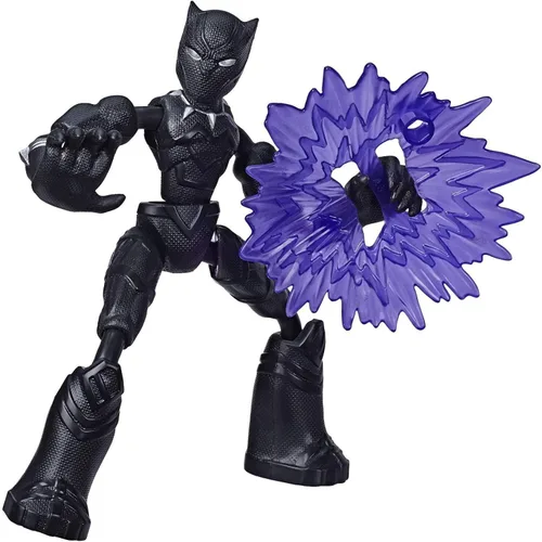 Vista 3 de Avengers E7868 Marvel Bend and Flex - Figura de acción de juguete de 6 pulgadas de pantera negra, incluye accesorio, a partir de 4 años, multicolor