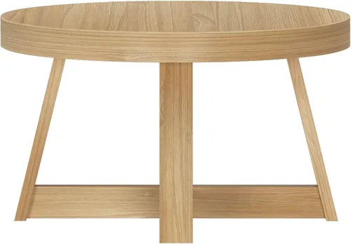 Vista 5 de Plank+Beam Mesa de Café Clásica Redonda, Mesa de Café de Granja de 30 Pulgadas, Mesas de Centro Mini Rústicas para Espacios Pequeños, Mesa de Té