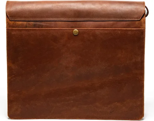 Vista 14 de HIDES Bolso bandolera de cuero de grano completo para computadora portátil, bandolera de viaje