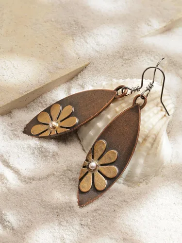 Vista 4 de MINACHI Aretes colgantes estilo hippie, estilo bohemio, vintage, regalo de joyería de verano para mujer, Zinc, No es una piedra preciosa