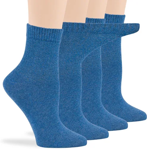 Vista 54 de 7BIGSTARS KINGDOM Women's Cotton Quarter Non-Binding Diabetic Fashion Socks-L-M-4 Pack-Multicolor