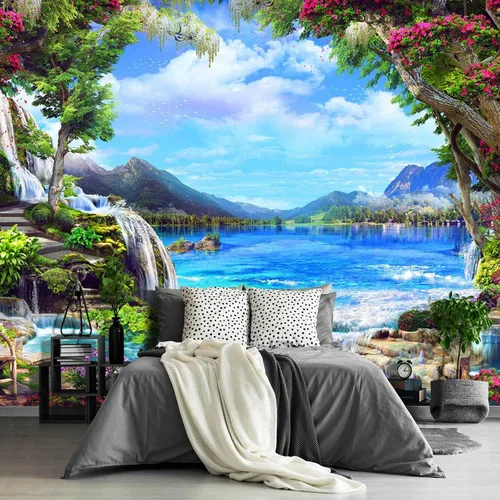 Vista 55 de Papel tapiz espacial 3D para dormitorio, murales de pared extra grandes para sala de estar, 151 x 105 pulgadas (no se puede despegar ni pegar)