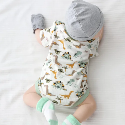 Vista 5 de Conjunto de gorro y manoplas para bebé recién nacido, gorras para bebés, niños y niñas de 0 a 6 meses, 100% algodón