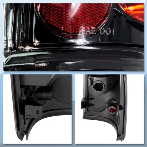Vista 7 de CPW - Luces traseras para Chevy Silverado 1500/2500 (1999-2002) (negro transparente) Reemplazo de luces traseras para Silverado 3500