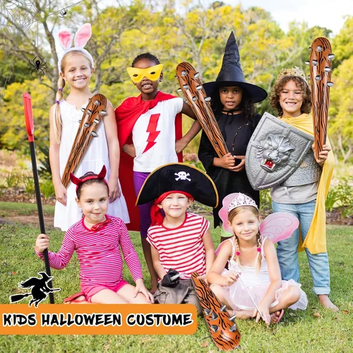 Vista 3 de Aoriher Accesorios inflables de disfraces de Halloween para club de cavernícolas, murciélagos y cavernícolas inflables para niños, disfraz elegante
