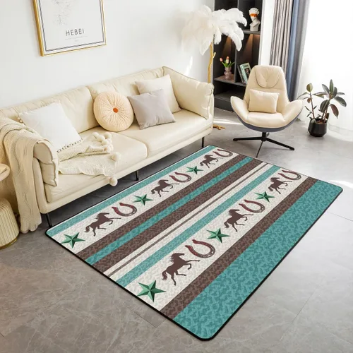 Vista 15 de Alfombra de rugby de 4 x 5 pies para sala de estar, para dormitorio, niños, niñas, mujeres, hombres, azul, para comer dormir, fútbol, decoración
