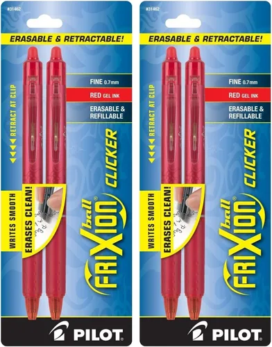 Vista 11 de PILOT FriXion 31483 - Bolígrafos de tinta de gel borrable retráctiles y recargables, punta fina, colores surtidos, paquete de 2