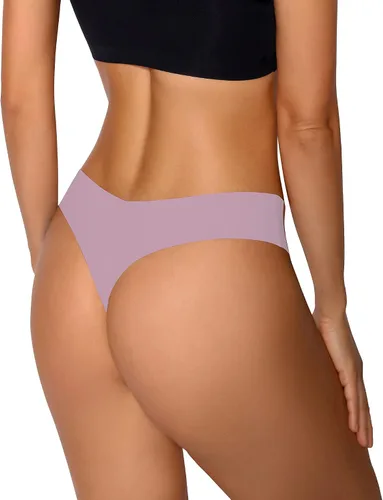 Vista 4 de Deangelmon Tangas sin costuras, para mujer, ropa interior invisible, paquete múltiple, cómodas