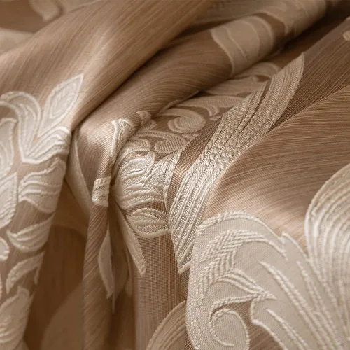Vista 6 de NAPEARL Cortinas de damasco para sala de estar, cortinas de jacquard gótico con patrones florales, cortinas beige para dormitorio de 63 pulgadas