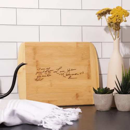 Vista 6 de Tabla de cortar de madera personalizada para recetas (gruesa), grabado a mano, receta Receta familiar, regalo de reliquia familiar Embutidos
