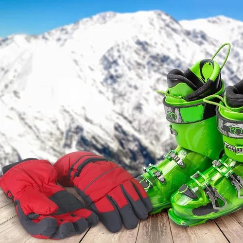 Vista 4 de 4 pares de guantes de nieve para niños, guantes de esquí de invierno, impermeables, cálidos, resistentes al viento, guantes de nieve para niños