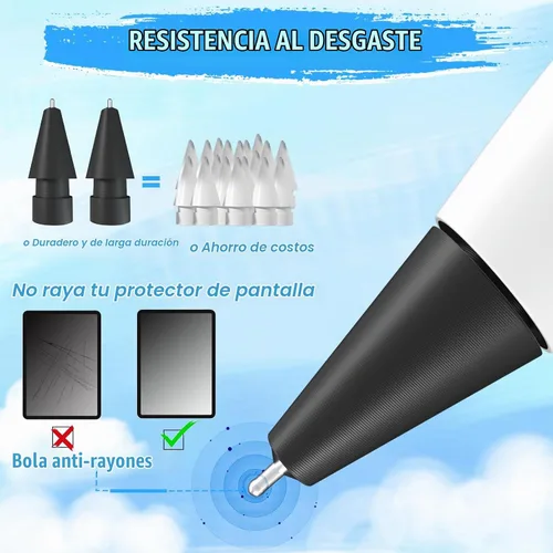 Vista 5 de Puntas de lápiz mejoradas para lápiz Apple iPad Pro de 2ª generación de 1ª generación, 0.031 in, sin desgaste, punta fina, control preciso, punta