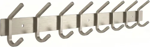 Vista 15 de Perchero pequeño de montaje en pared, de níquel cepillado, de acero inoxidable de 6 pulgadas, con 2 ganchos dobles resistentes, colgador de pared