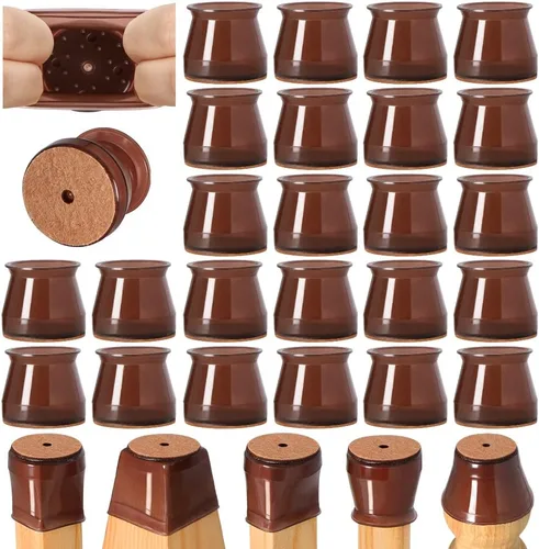 Vista 18 de 24 protectores de suelo para patas de silla para suelos de madera dura, cubiertas de silicona para proteger suelos de baldosas de madera, parte