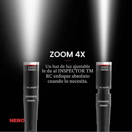 Vista 4 de NEBO INSPECTOR RC Luz de Lápiz 360 Lúmenes, 3 Modos de Luz, Recargable y Linterna LED Alimentada por Batería AAA, Impermeable, Compacta