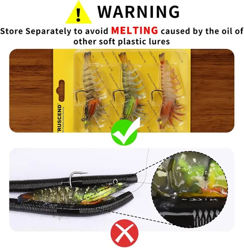 Vista 2 de TRUSCEND Duramax Pre-Rigged Fishing Lures with BKK Jig Hooks, 10X Tear-Resistant TPE Soft Swimbaits for Bass Striper Trout Crappie Walleye Grouper