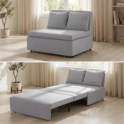 Vista 18 de Mjkone Sofá cama extraíble tamaño individual de 43 pulgadas de ancho con sofá cama extraíble, sofá individual convertible 2 en 1 con almohadas