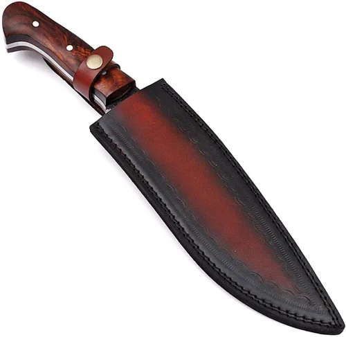 Vista 3 de Big Game Hunter Cuchillo de caza de machete Kukri al aire libre de acero de alto carbono
