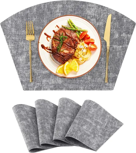 Vista 62 de Homaxy Juego de 4 manteles individuales de piel sintética resistentes al calor para mesa de comedor, impermeables, lavables, lavables, manteles