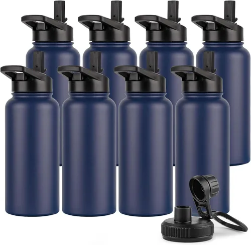 Vista 25 de DOMICARE Botella de agua para niños de 16 onzas para la escuela, de acero inoxidable, con aislamiento al vacío de doble pared, botella de agua