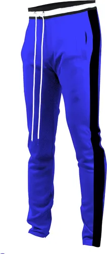 Vista 7 de SCREENSHOT-Track Pants S41700 Mens Premium Slim Athletic Fitness Lifestyle Workout Bottoms - Classic Fit S41700 Bk/Pu