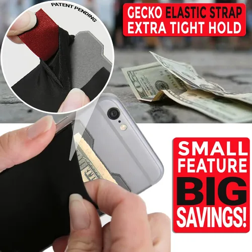Vista 6 de Gecko - Cartera adhesiva para tarjetas de crédito y dinero en efectivo