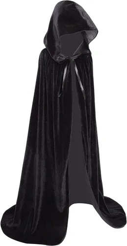 Vista 3 de Capa de terciopelo para niños con capucha para disfraces de Halloween o Navidad