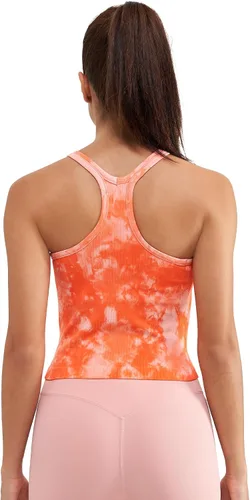 Vista 44 de sphinx cat - Camiseta corta de entrenamiento para mujer, camiseta sin mangas, acanalada, con espalda cruzada y brasier integrado